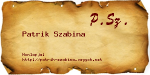 Patrik Szabina névjegykártya